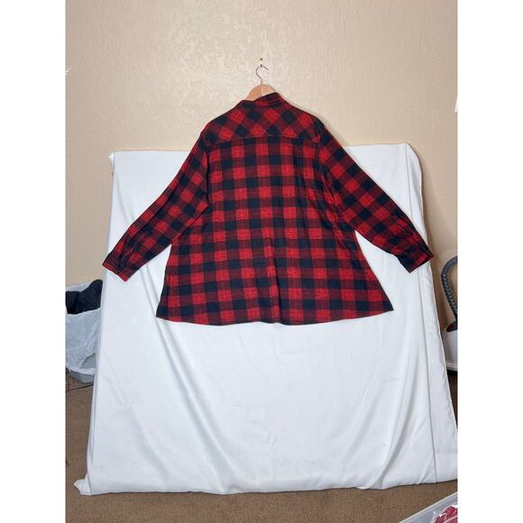 John Mark size 2X buffalo plaid sweater pockets red/black cabincore rustic - Picture 5 of 10
